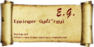 Eppinger Györgyi névjegykártya